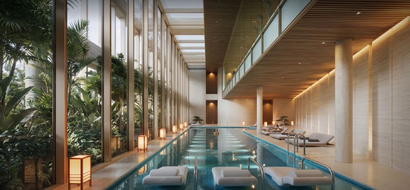 Indoor swimming pool at DLF The Aureva (artist's impression)