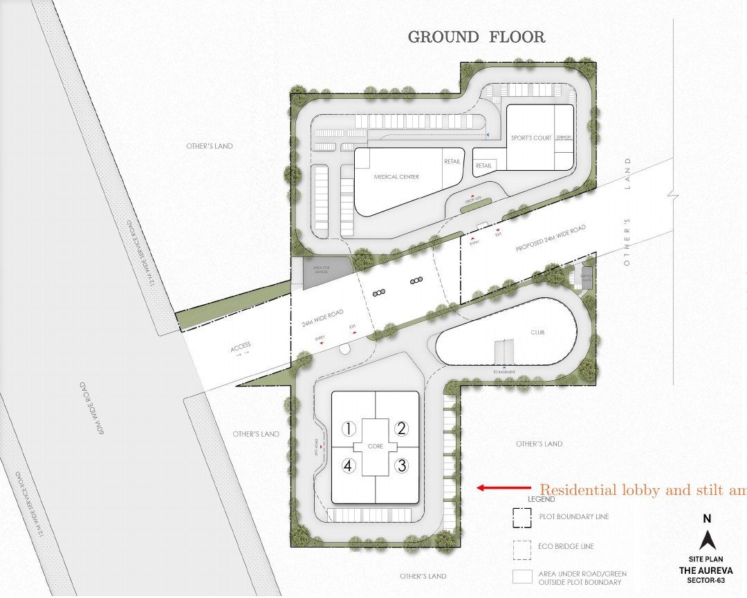 DLF The Aureva site plan, Sector 63 Gurugram