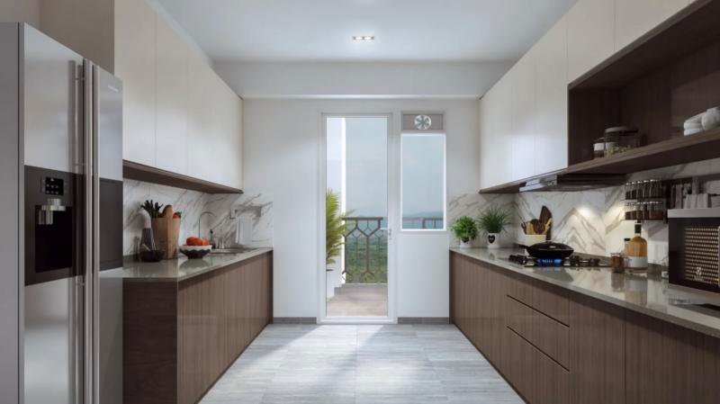 Modular kitchen at DLF The Valley Gardens (artist's impression)